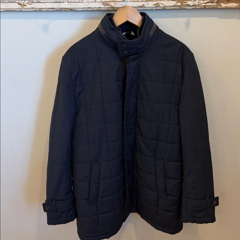 CARDINAL OF CANADA Quilted Wool Car Coat Navy‎ Size Large - Picture 4 of 15